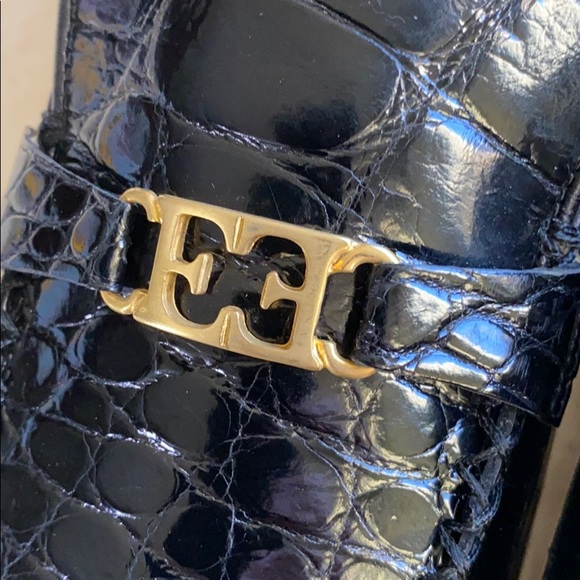 ESCADA black “cocodrillo” embossd leather loafers - Picture 2 of 13